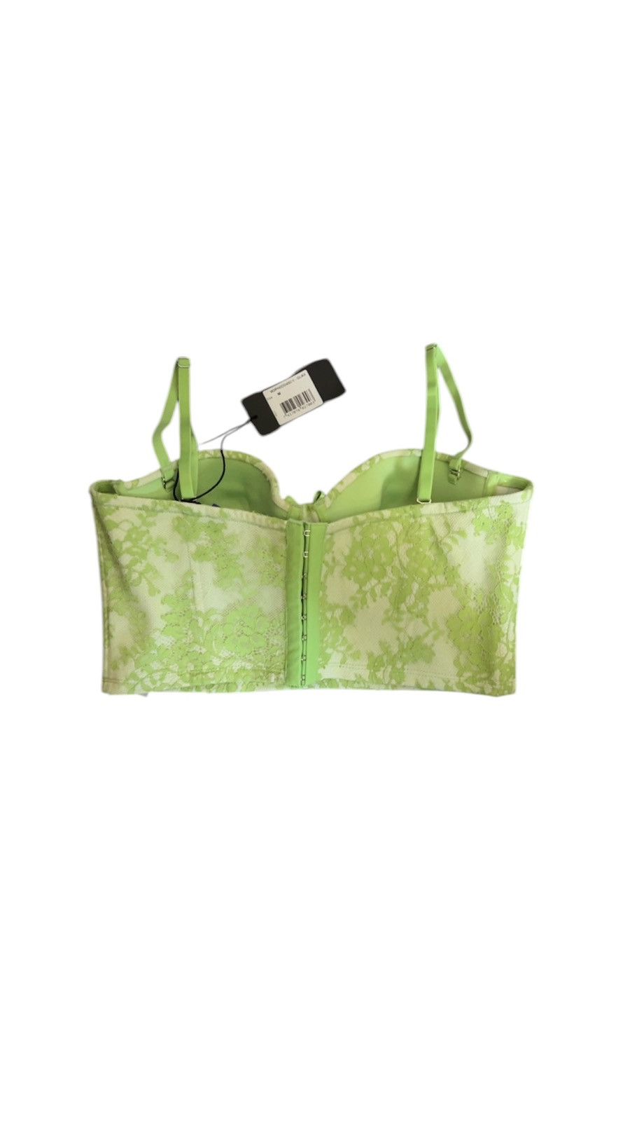Guess GUESS Green & White Lace Bustier Crop Top Size S / US 4 / IT 40 - 2 Thumbnail