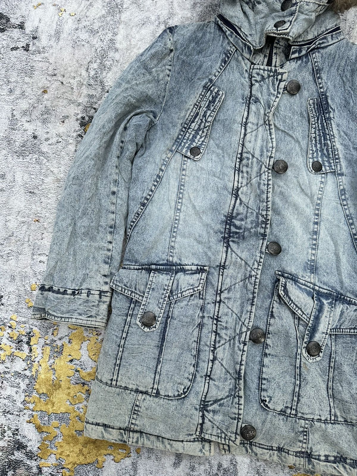 Beauty Beast WASHED DENIM FUR JACKET JAPANESE Style Archive PERSODEA Size US L / EU 52-54 / 3 - 3 Thumbnail