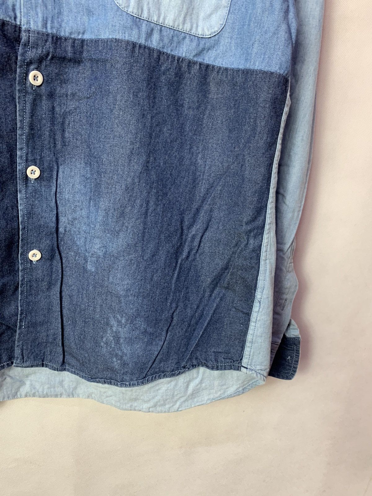 Designer × Japanese Brand 🔥Glove House Blue Denim Button Up Tops Shirt Size US L / EU 52-54 / 3 - 4 Thumbnail