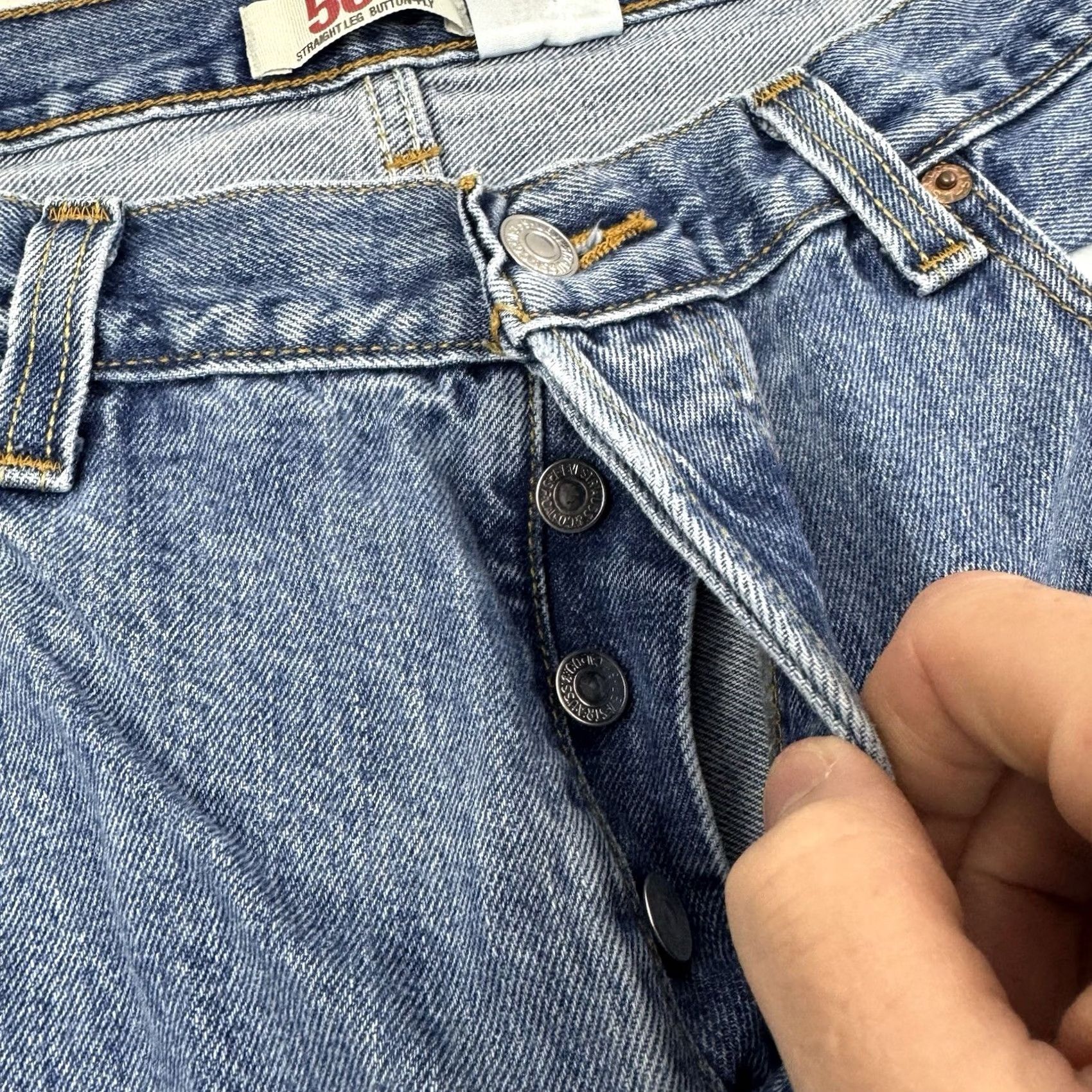 Levi's VINTAGE Levi's 501 Jeans Adult 38x30 Blue Button Fly Straight Leg Classic Denim Pants Mens Size US 38 / EU 54 - 3 Thumbnail