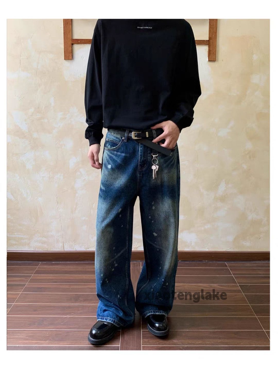 Jean xz vintage distressed faded loose baggy paint jeans Size US 30 / EU 46 - 6 Thumbnail