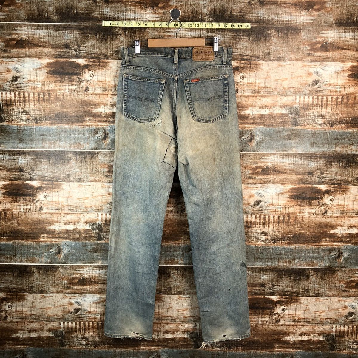 GL Hearth Blue patchwork Distressed Denim Pants #A2177