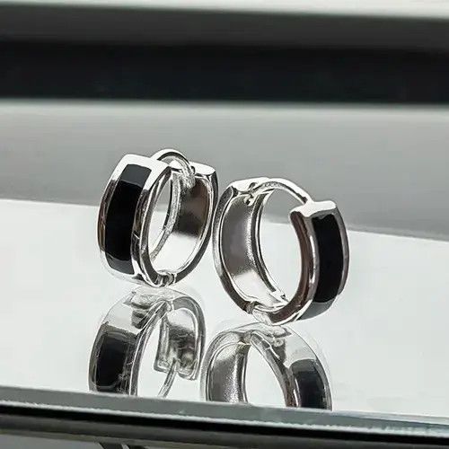 Other 925 Silver Plated Small Hoop Earrings for Men Women Size ONE SIZE - 7 Thumbnail