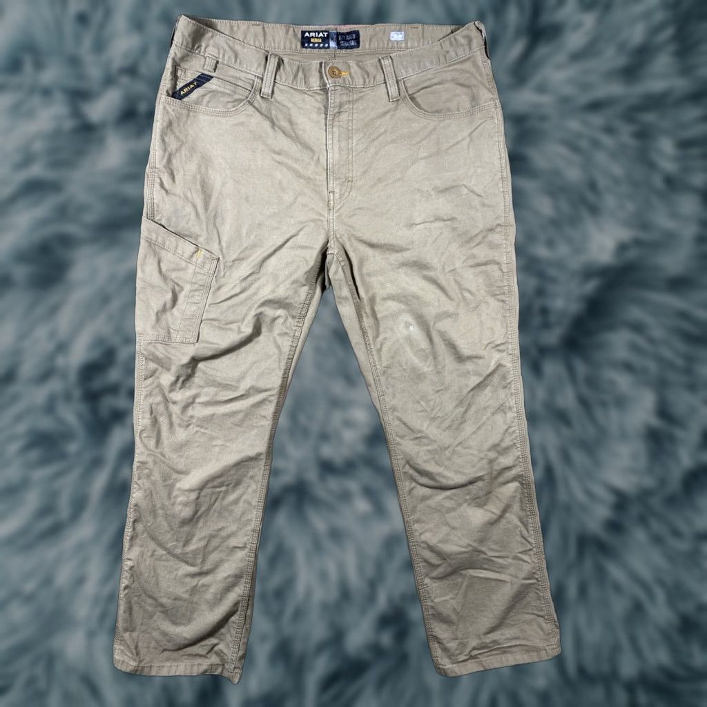 Ariat Ariat Pants Mens 38x30 Tan Brown Rebar M4 Relaxed Canvas Straight Leg Workwear Size US 38 / EU 54 - 1 Thumbnail