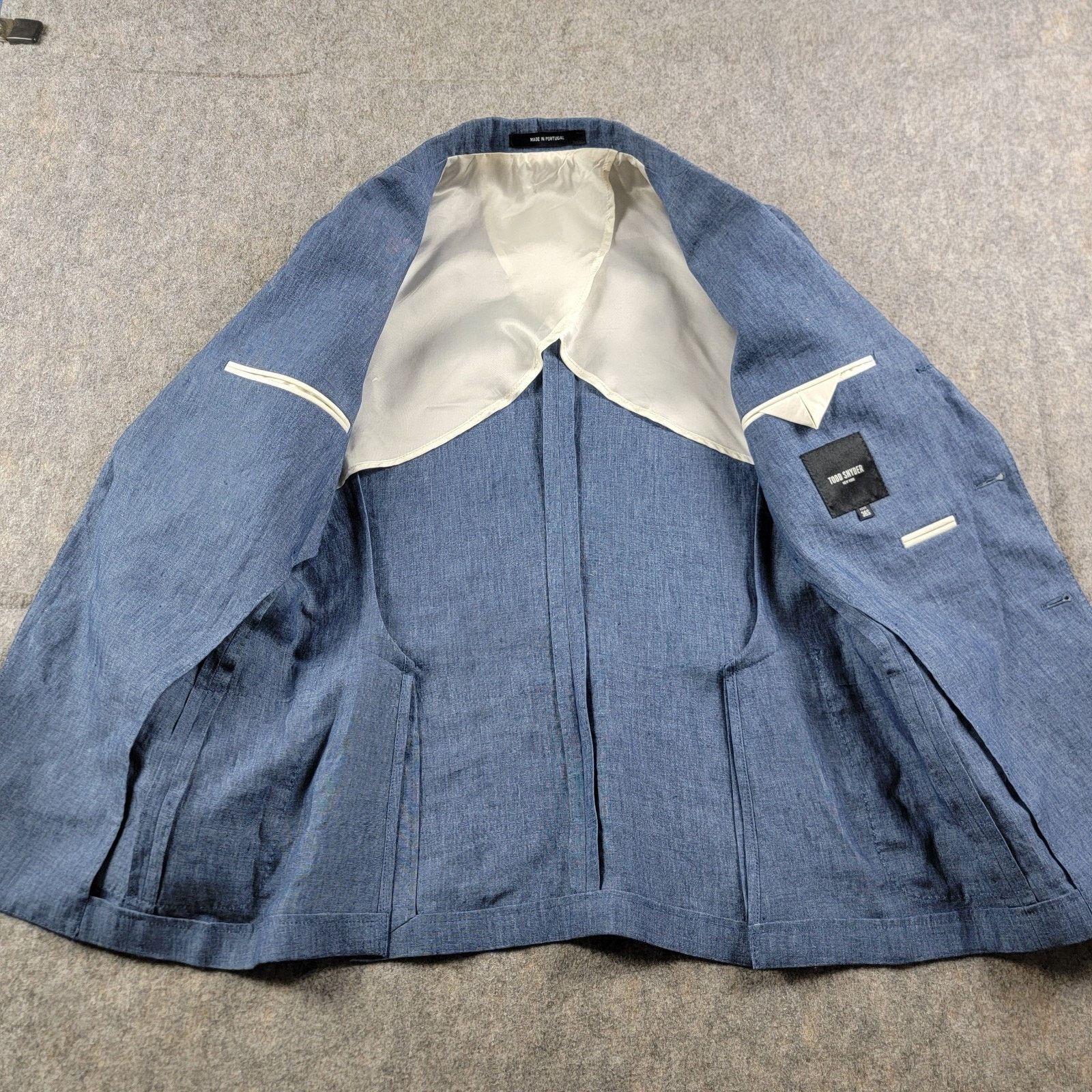 Todd Snyder Todd Snyder Madison Italian Linen Suit Jacket Chambray NWT Size 36S - 4 Thumbnail