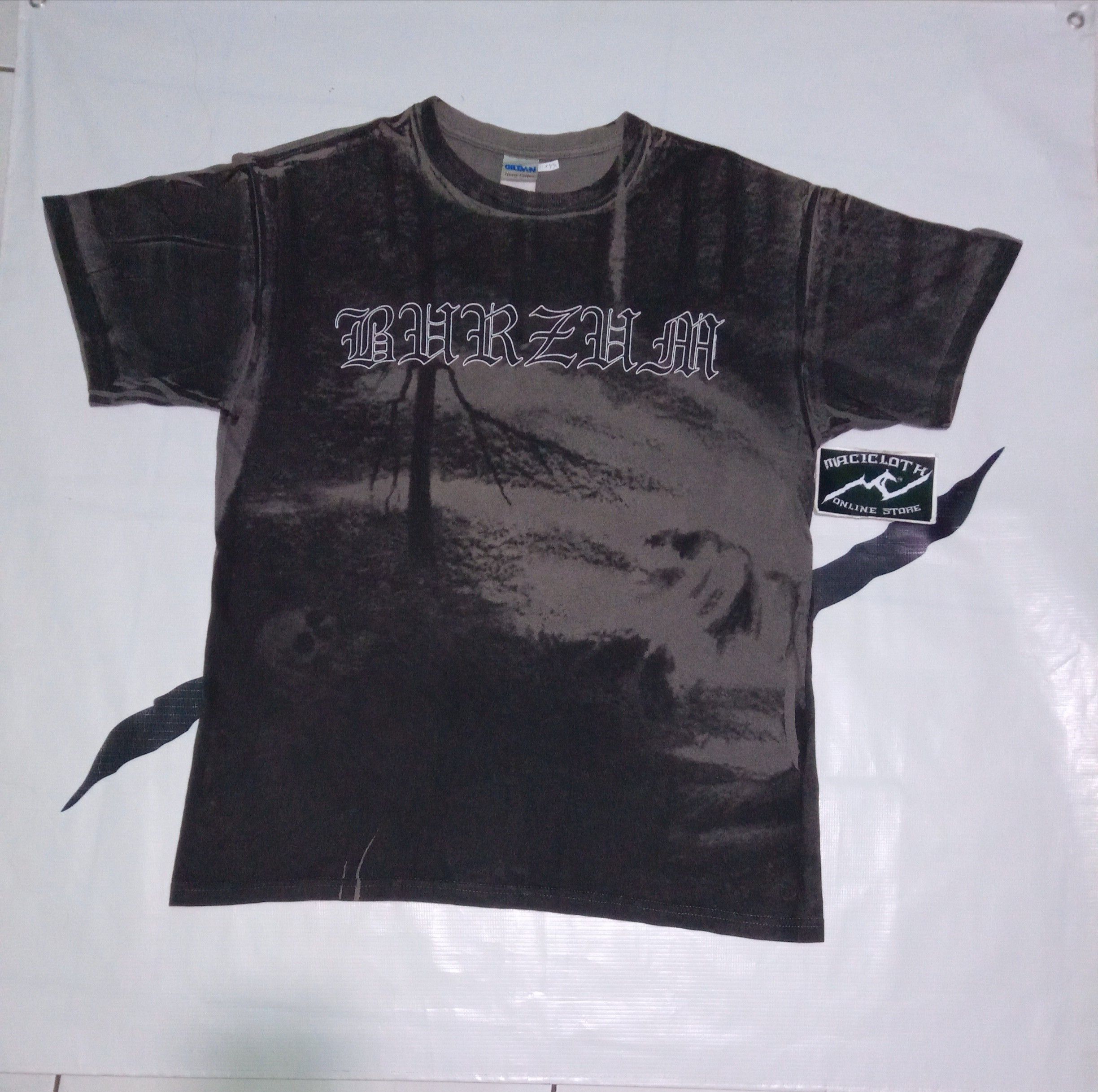 image of Band Tees x Rock T Shirt Burzum Hvis Lyset Tar Oss All Over Shirt in Black, Men's (Size Medium)