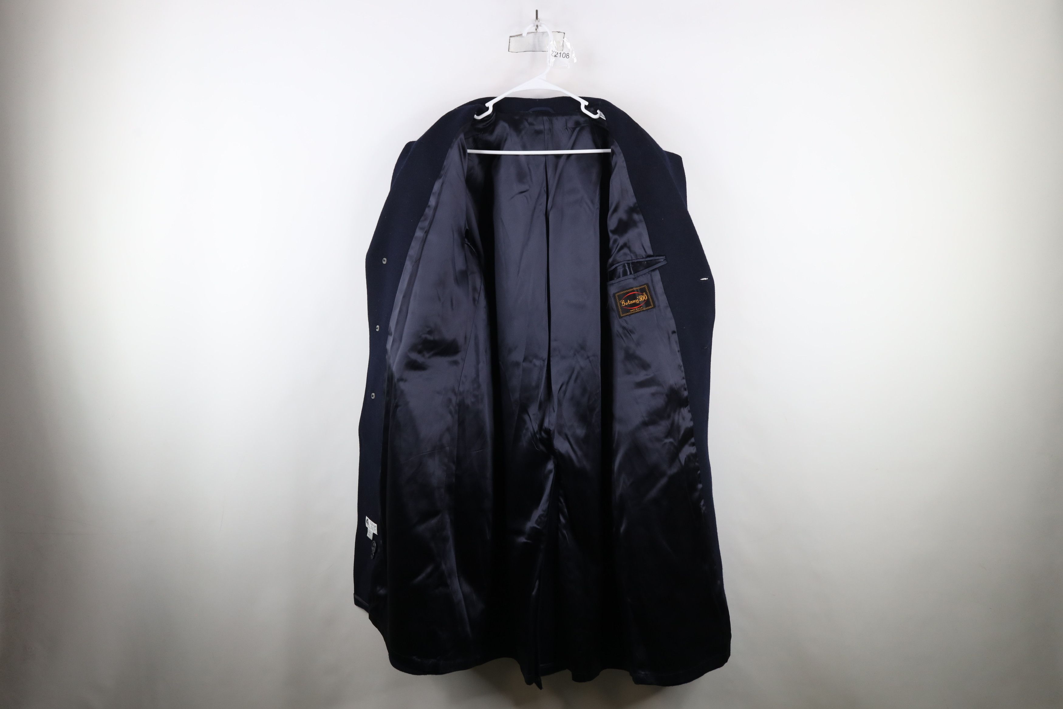 Vintage Vintage 90s Streetwear Wool Blend Overcoat Jacket Navy USA Size US L / EU 52-54 / 3 - 9 Thumbnail