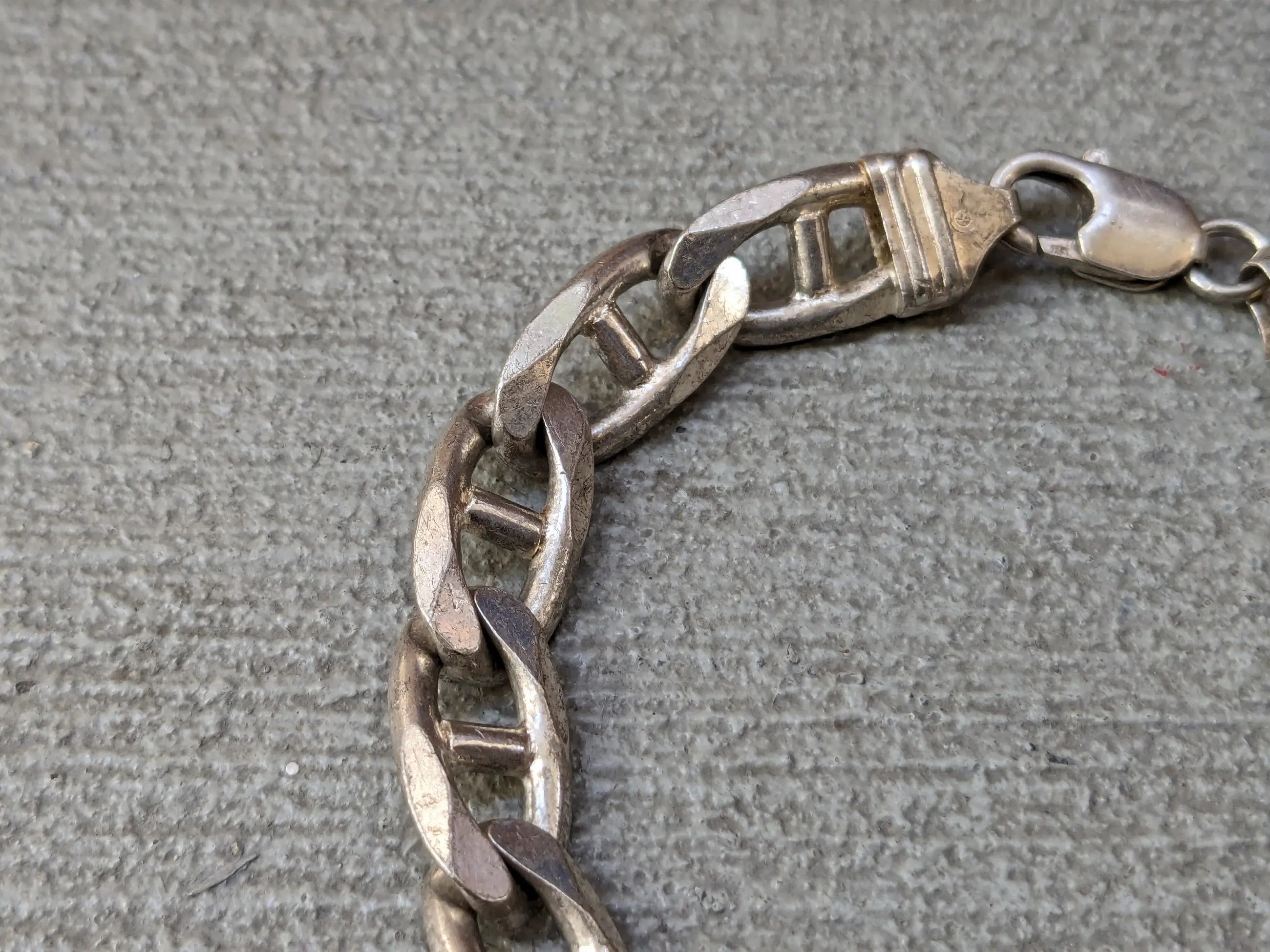 Other Vintage Sterling Silver Mariner Bracelet Chunky Biker Punk Size ONE SIZE - 9 Thumbnail