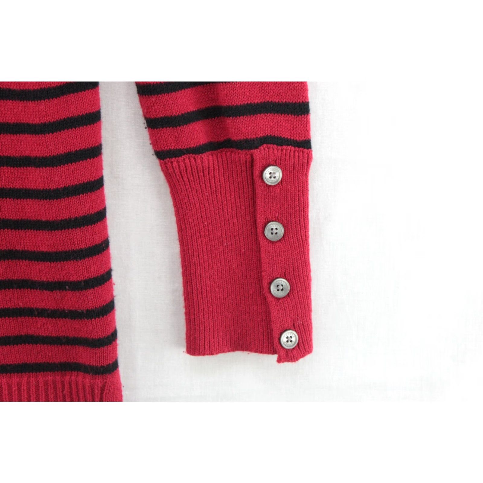 Ralph Lauren VINTAGE Lauren Ralph Lauren Cowl Neck Sweater Womens M Red Striped Wool Blend Cozy Size M / US 6-8 / IT 42-44 - 3 Thumbnail