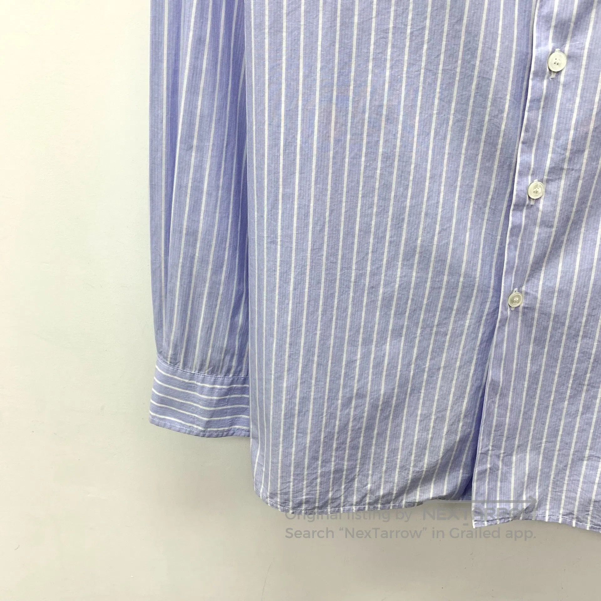 Dior Dior Blue Striped Cotton Lapel Single Breasted Long Sleeve Size XS / US 0-2 / IT 36-38 - 4 Thumbnail