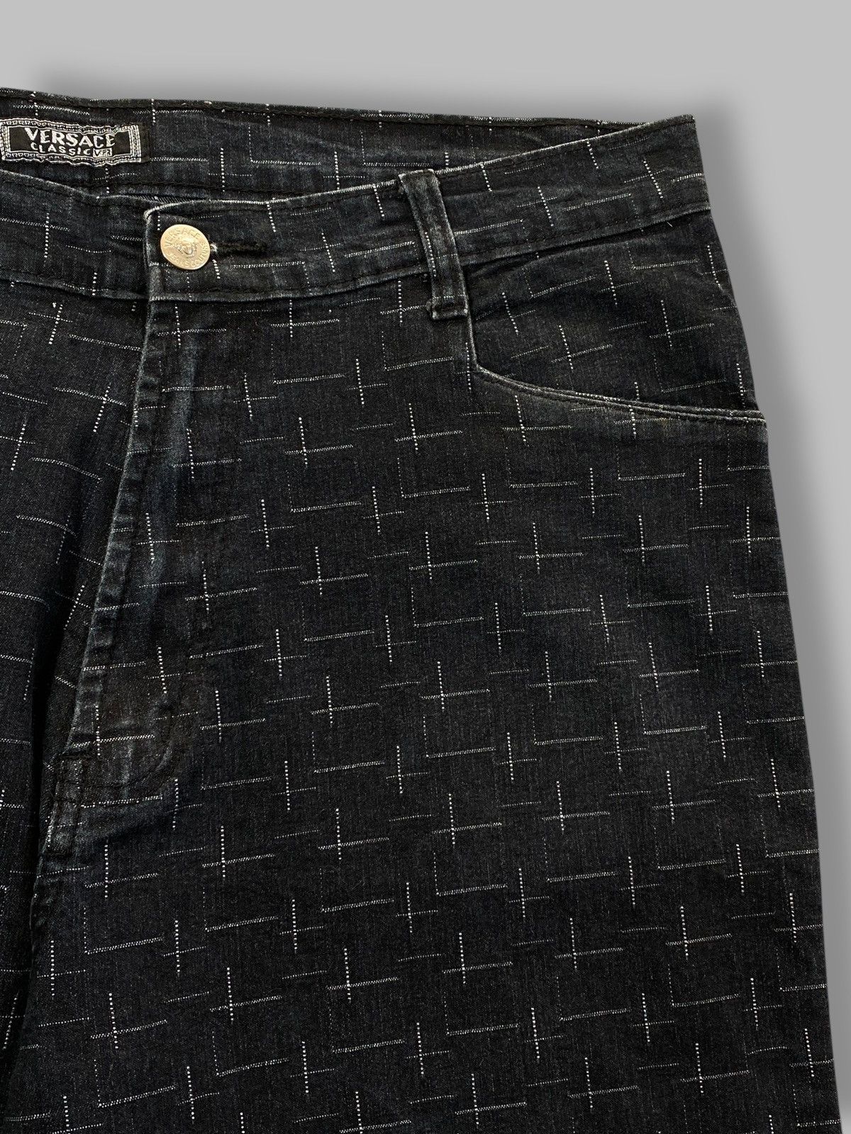 Versace 🔥 VINTAGE 90s VERSACE JEANS COUTURE MONOGRAM DENIM PANTS Y2k Size US 32 / EU 48 - 13 Thumbnail