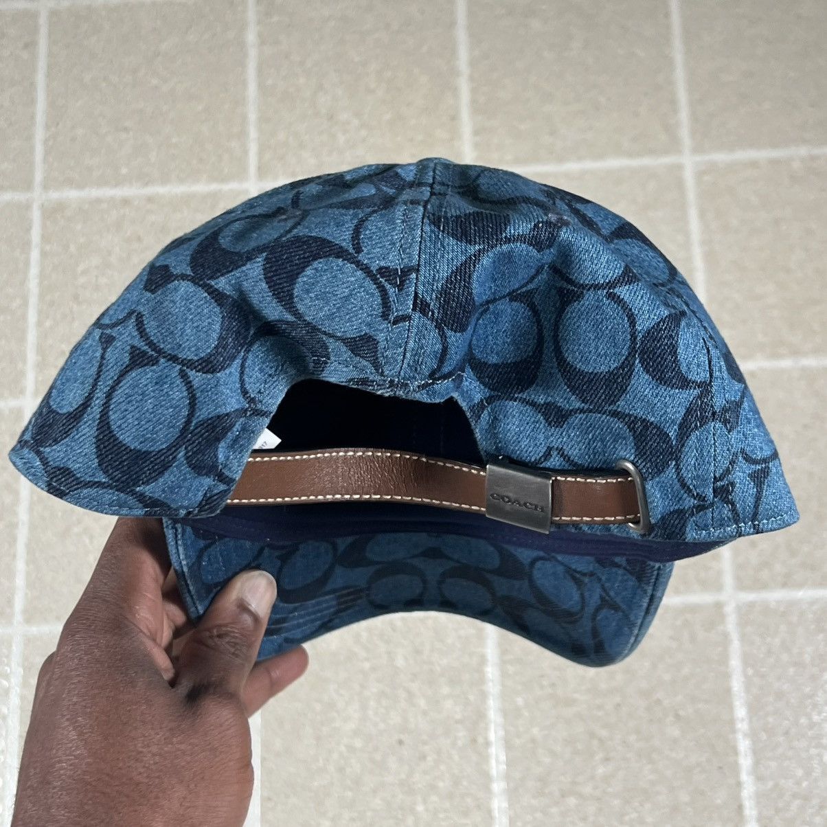 Coach COACH ALLOVER SIGNATURE LOGO JACQUARD BASEBALL CAP HAT Denim Size ONE SIZE - 6 Thumbnail