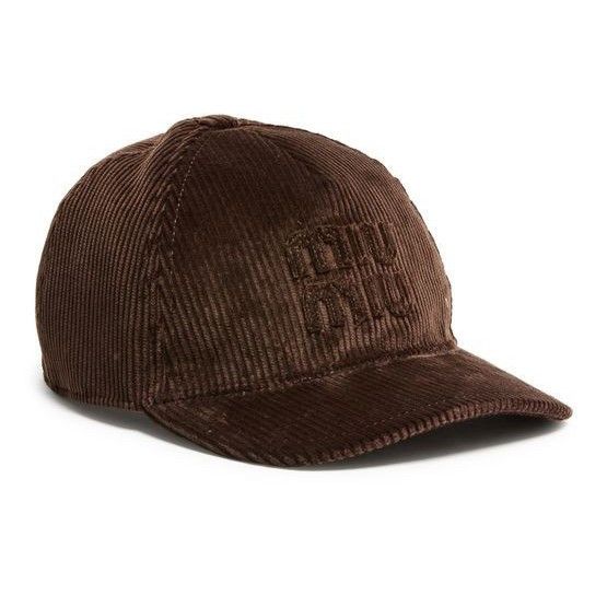 MIU MIU Brown Corduroy Baseball Cap New & Authentic (Women's