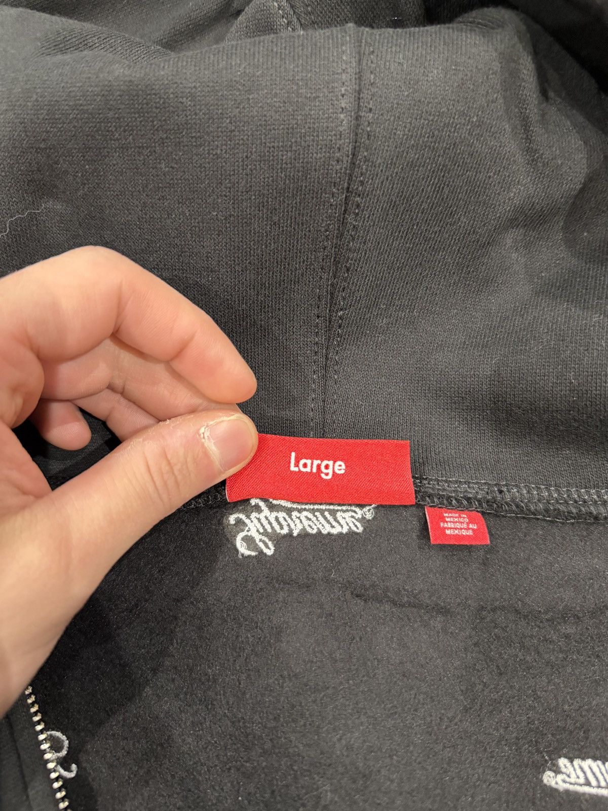 Supreme Supreme Repeat Script Zip Up Hoodie Black Size: L Size US L / EU 52-54 / 3 - 3 Thumbnail