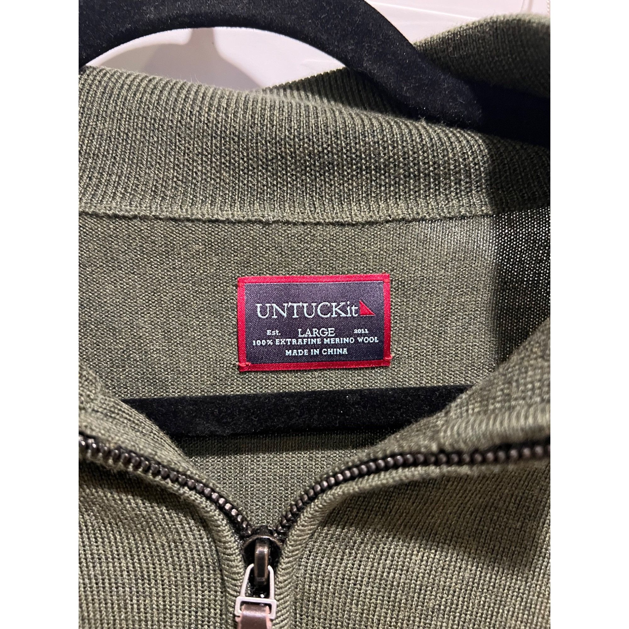 UNTUCKit Untuckit Merino Wool 1/4 Zip Pullover - Size L Size US L / EU 52-54 / 3 - 2 Thumbnail