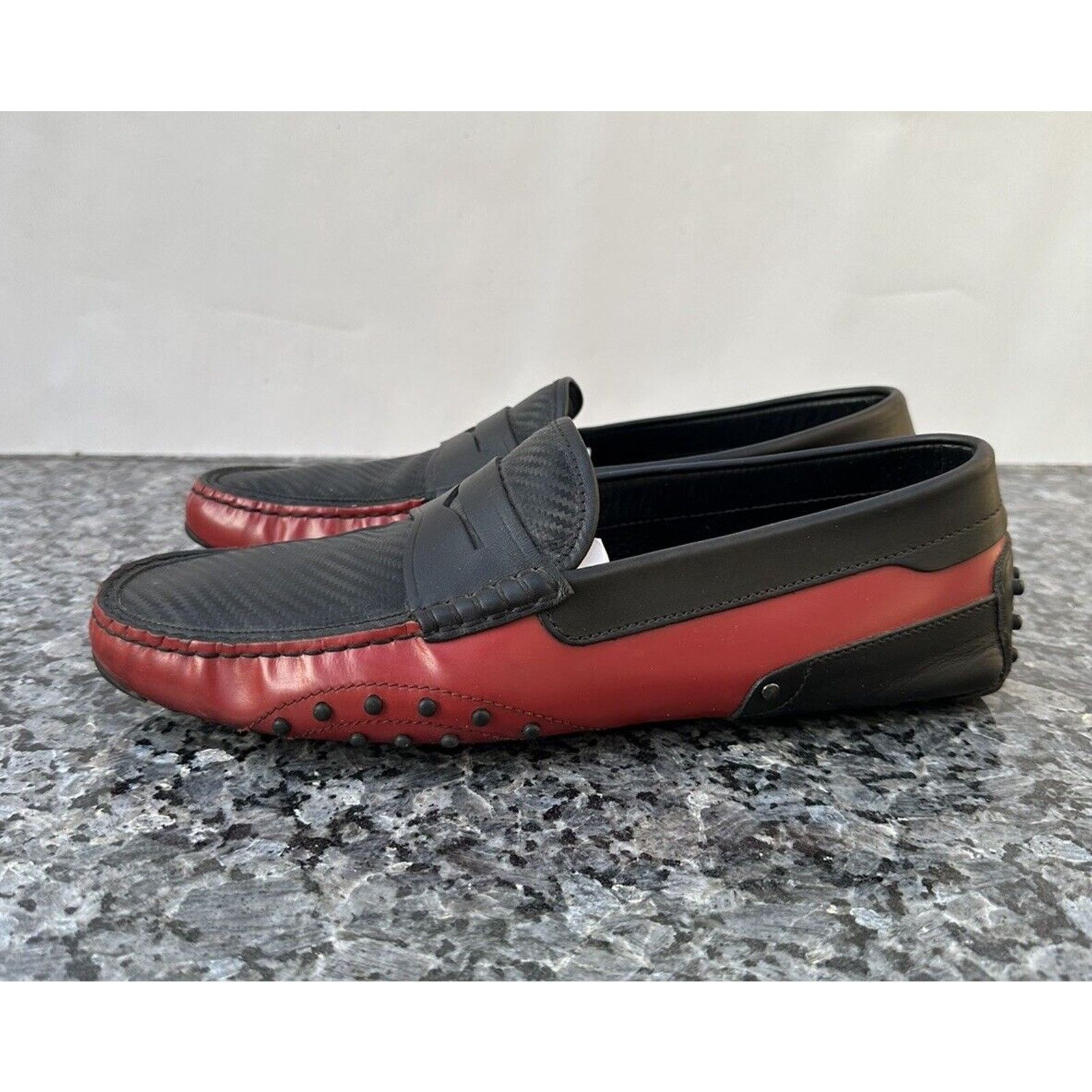 Tod's Tod's Ferrari Red BlackSlip On Driving Casual Loafers sz 9 Size US 9 / EU 42 - 1 Thumbnail