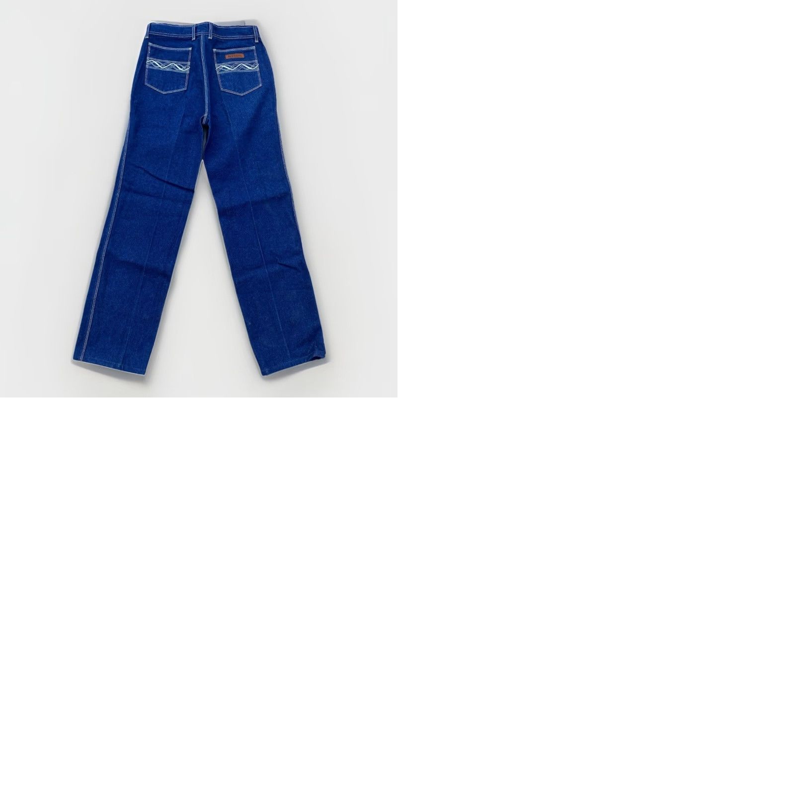 Vintage Vtg Alessio Jeans Womens 5-Pocket Denim Embroidered Western 100% Cotton 29 Inseam 29.5 Rise High Waist 31" 70s 80s Dated Deadstock Jeans Size 29" - 12 Thumbnail