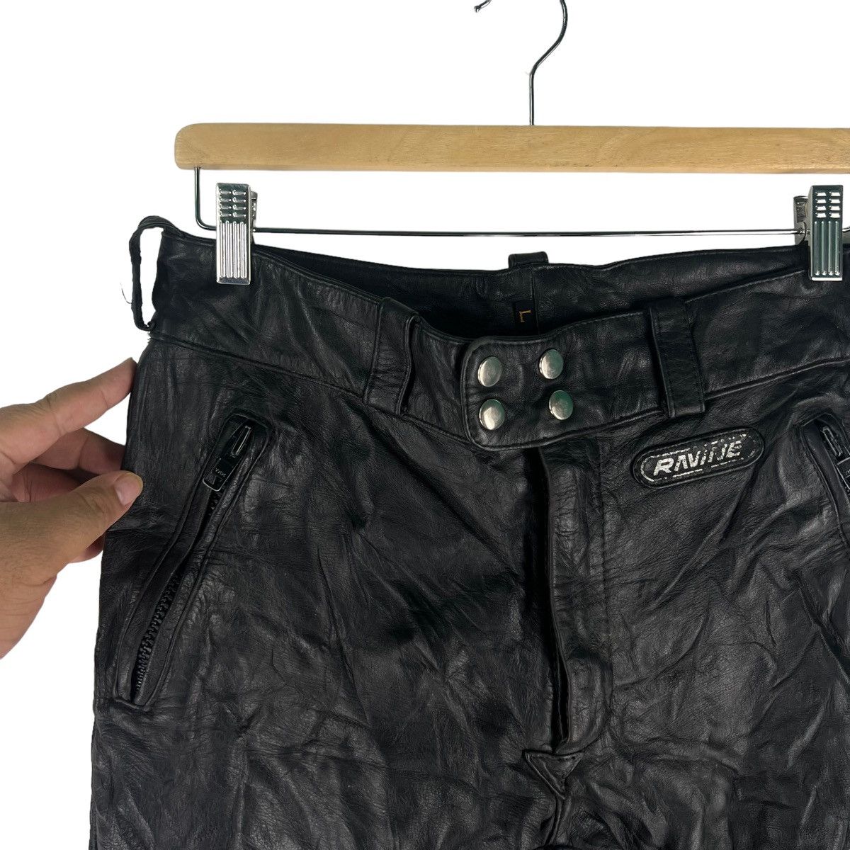 Genuine Leather 🔥Vintage True Leather Racing Pants Inspire Schott Perfecto Size US 32 / EU 48 - 5 Thumbnail