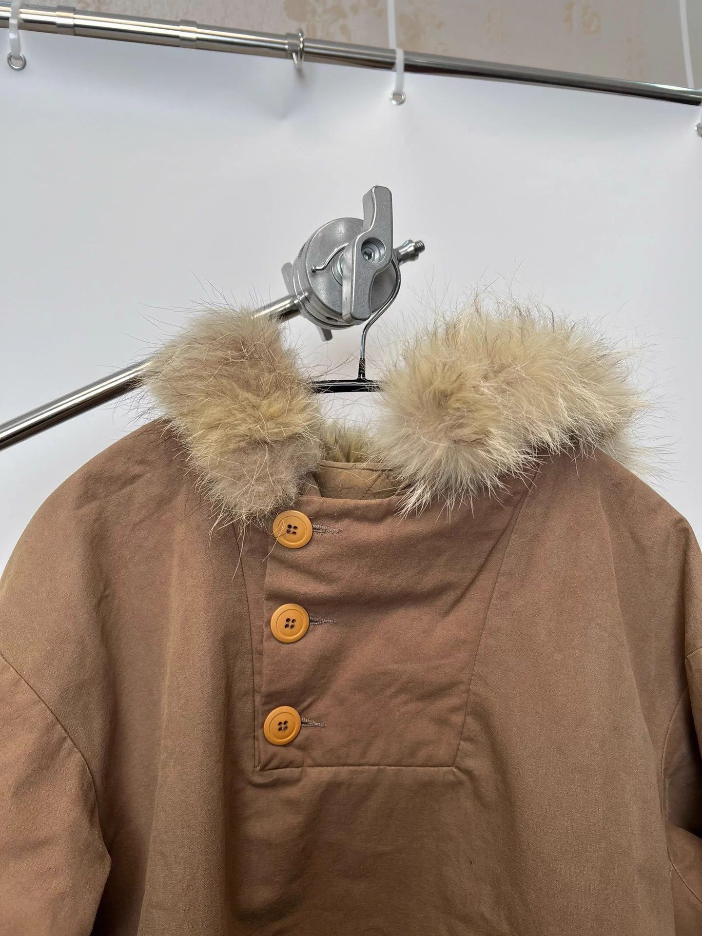 A.P.C. A.P.C. Vintage Stand Collar Fur Half-Zip Cotton Hooded Coat Size US XS / EU 42 / 0 - 4 Thumbnail