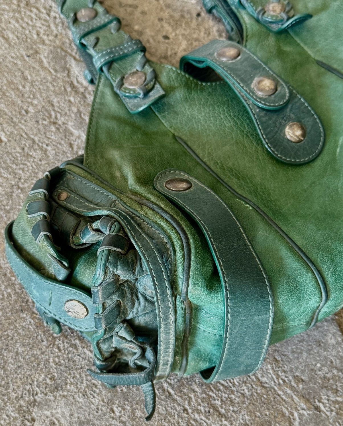 Chloe Chloe - 2000’s - Phoebe Philo - Green Leather Silverado Bag Size ONE SIZE - 20 Thumbnail