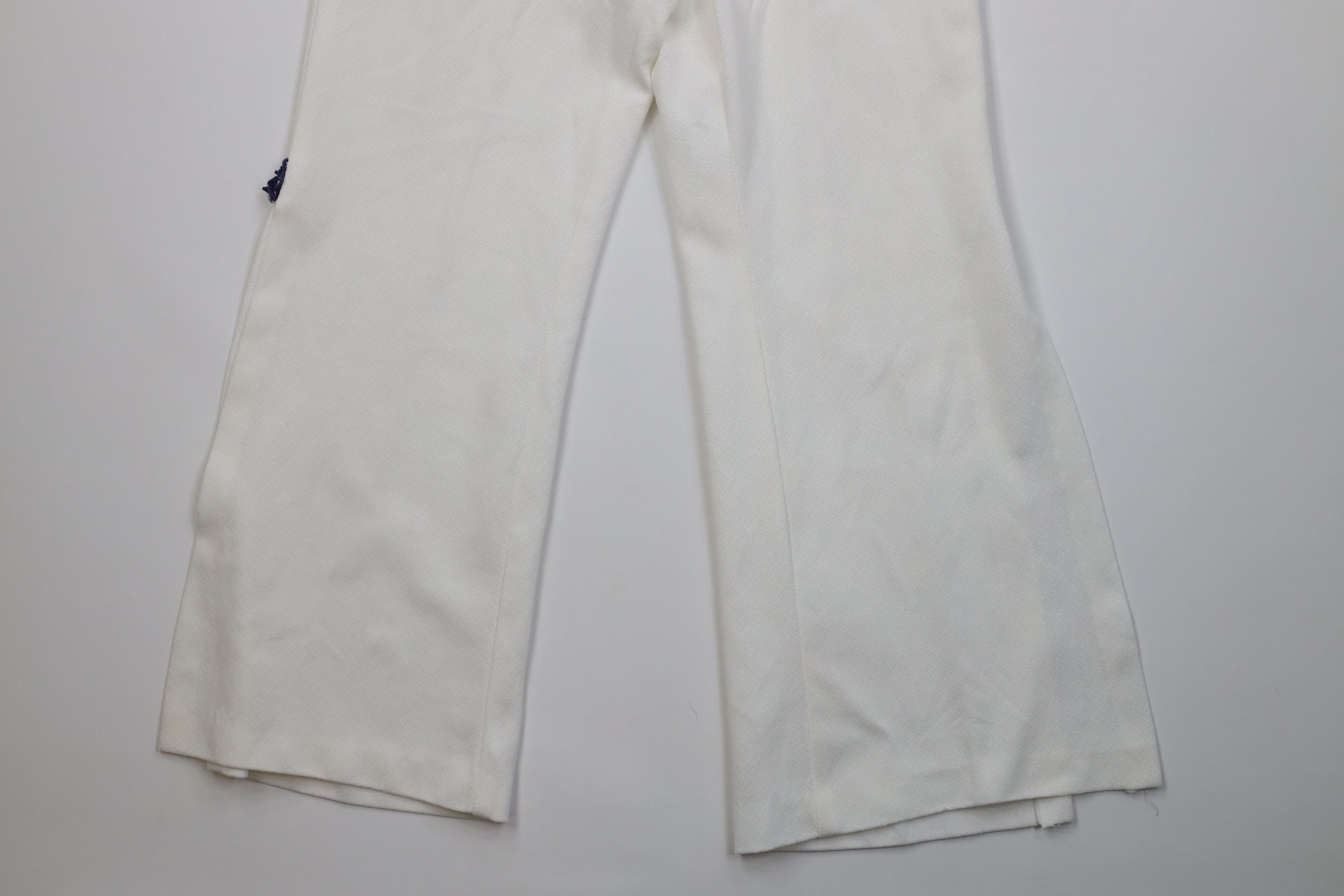 Vintage Vintage 70s Anchor Patch Knit Bell Bottoms Pants White USA Size 22" - 13 Thumbnail