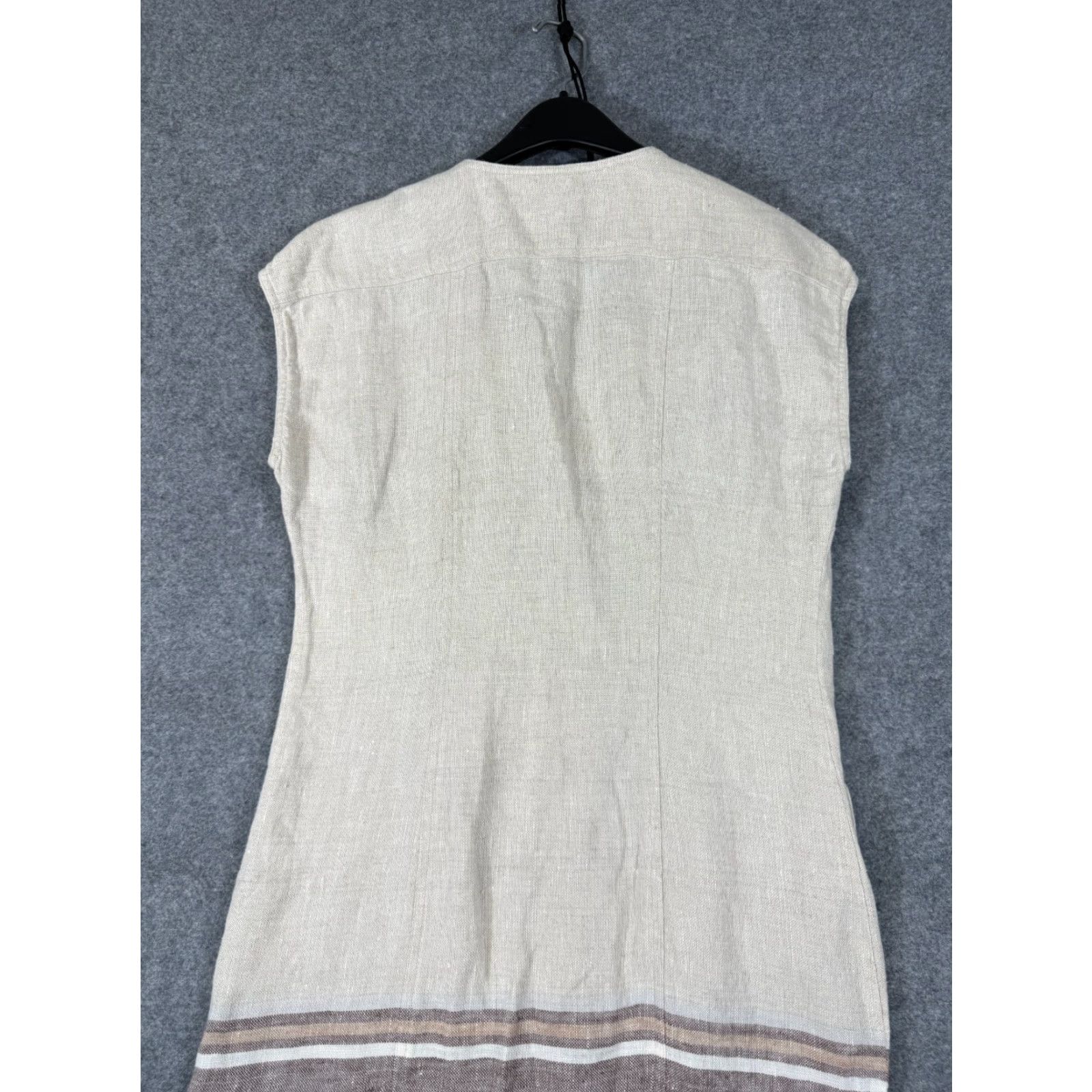 Tommy Bahama Tommy Bahama Linen Dress Womens M Beige Malene Stripe Pockets Button Front Dress Beige M Women’s Linen Dress Pockets Button Front Malene Stripe Size M / US 6-8 / IT 42-44 - 7 Thumbnail