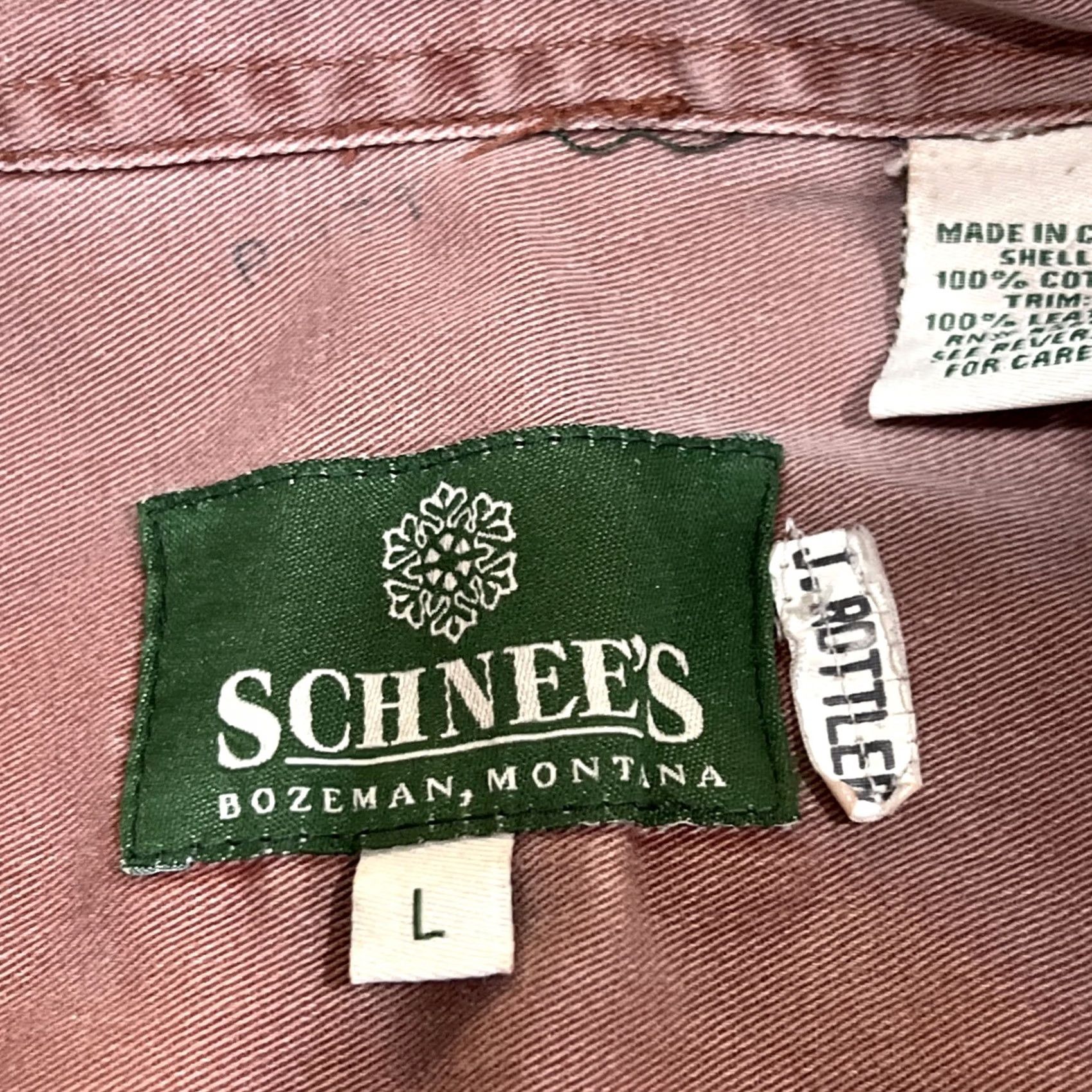 Vintage SCHNEE’S Red Button Down Mens Large Short Sleeve Heavy Canvas Cotton Shirt Size US 33 - 4 Thumbnail
