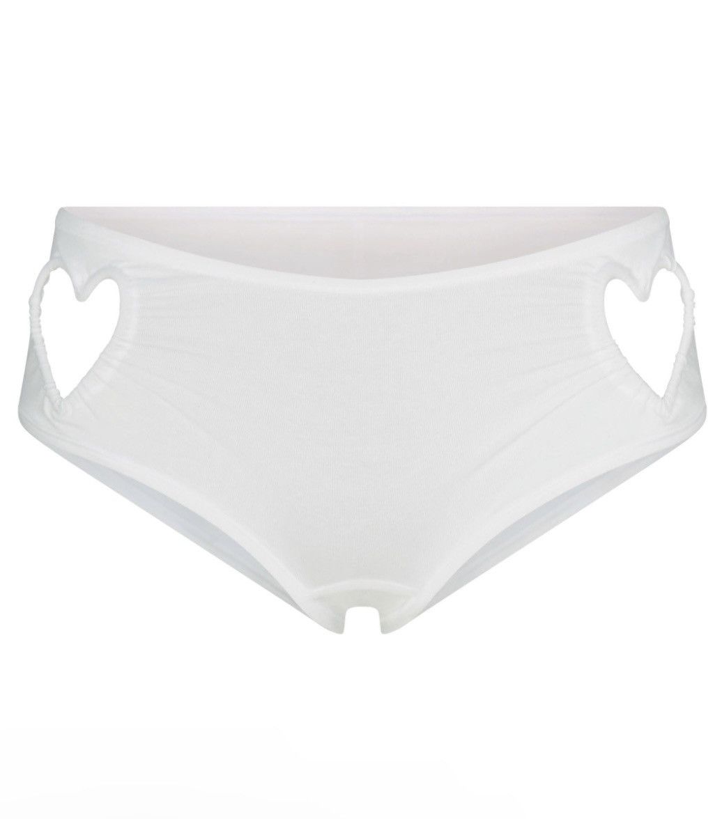 Kim Kardashian × SKIMS Skims Cotton Jersey Heart Hipster Snow White Medium Size 30" / US 8 / IT 44 - 4 Thumbnail