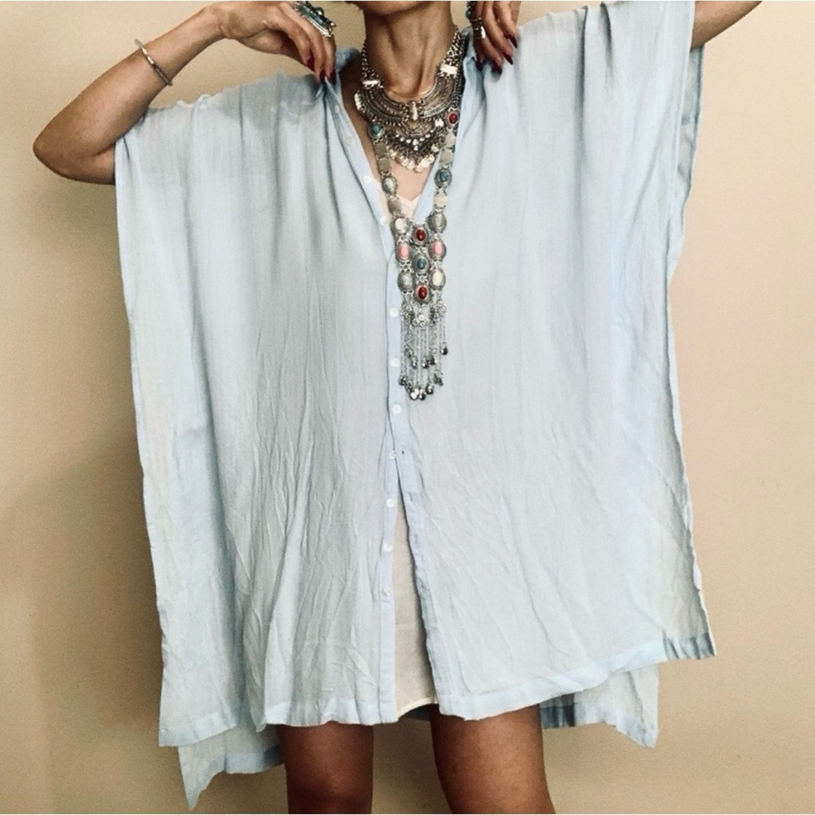 The Unbranded Brand L*Space Light Blue Swim Coverup, Size XS Size XS / US 0-2 / IT 36-38 - 1 Thumbnail