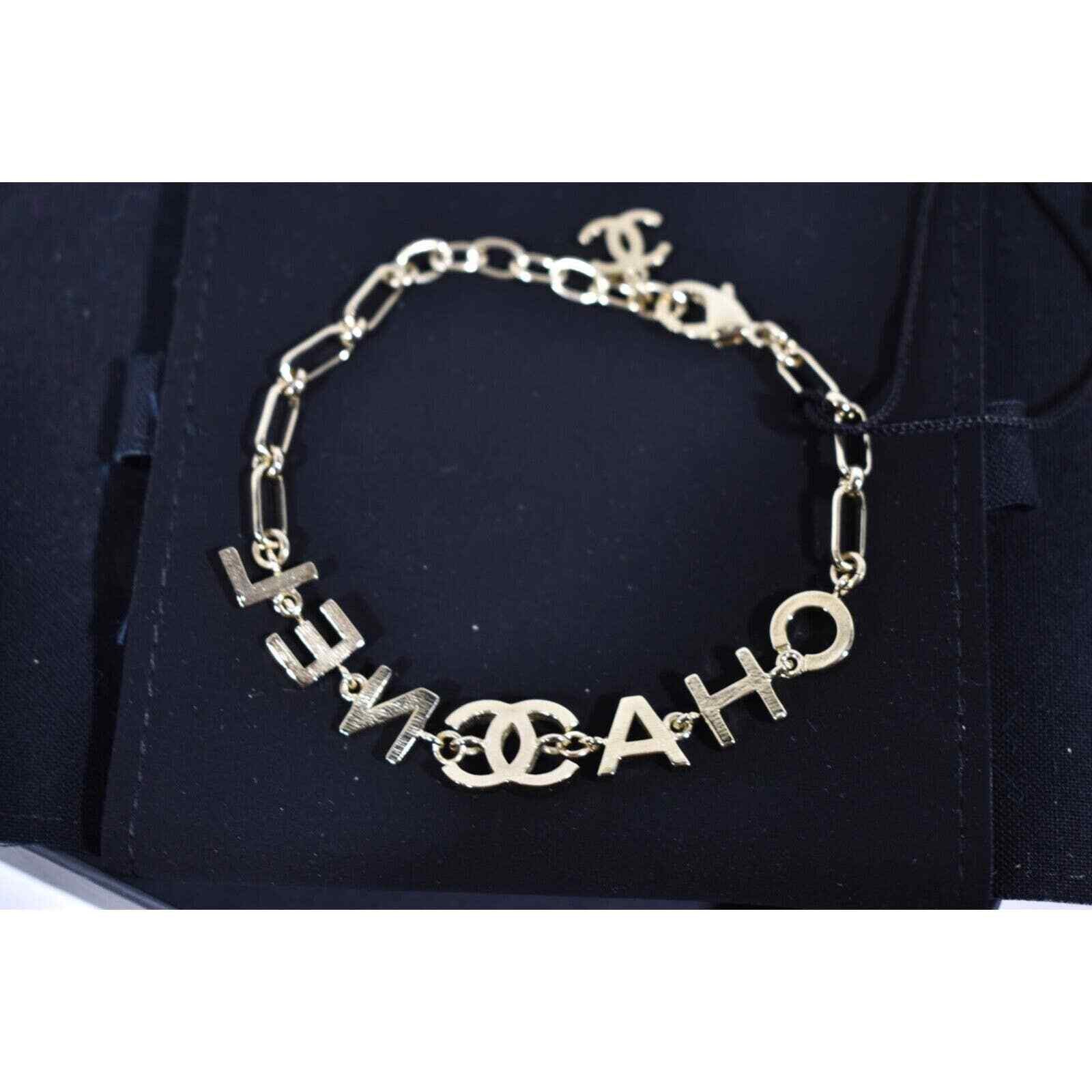 Chanel Chanel 22P Gold Chain Link Crystal Runway Arm Bracelet Size ONE SIZE - 8 Thumbnail