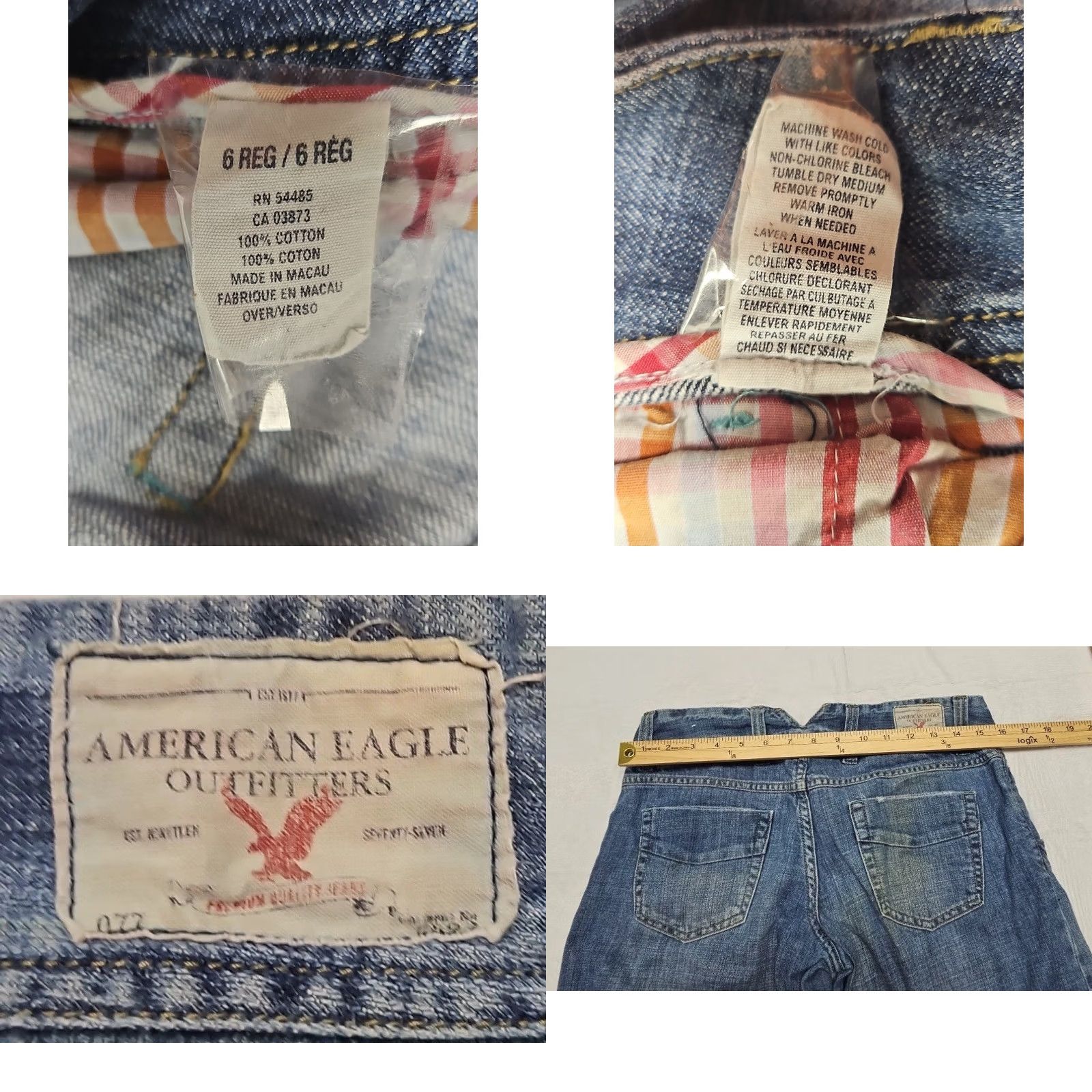 American Eagle Outfitters AE Y2K Light Wash Wide Leg Bermuda Shorts Size 6 Blue Denim Cotton Blend Flat Front Zip Inseam 16 Womens AAEO Size 28" / US 6 / IT 42 - 8 Thumbnail