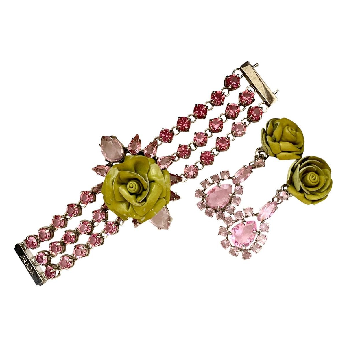 Prada Prada Rose Bracelet and Earrings Set Size ONE SIZE - 1 Thumbnail