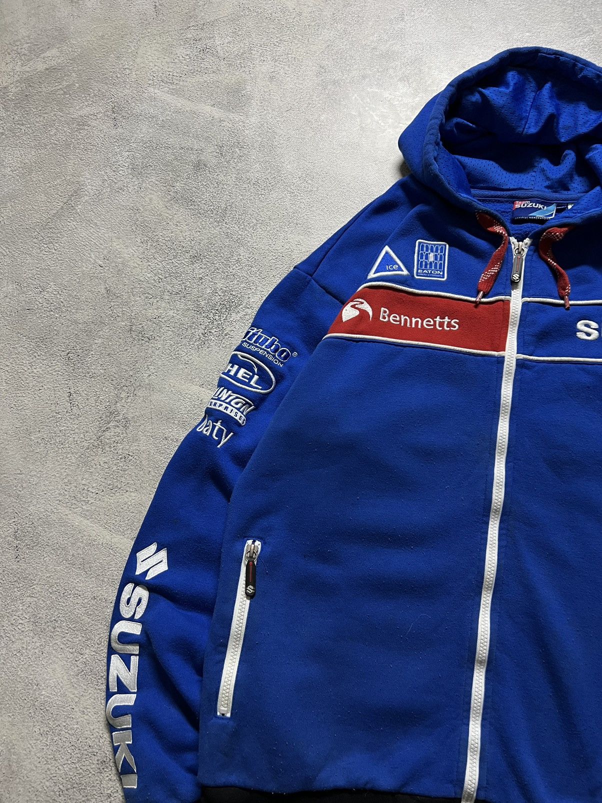 Vintage Vintage Y2k Suzuki GSX 💙 Racing Zip Hoodie 00’s Size US XXL / EU 58 / 5 - 9 Thumbnail