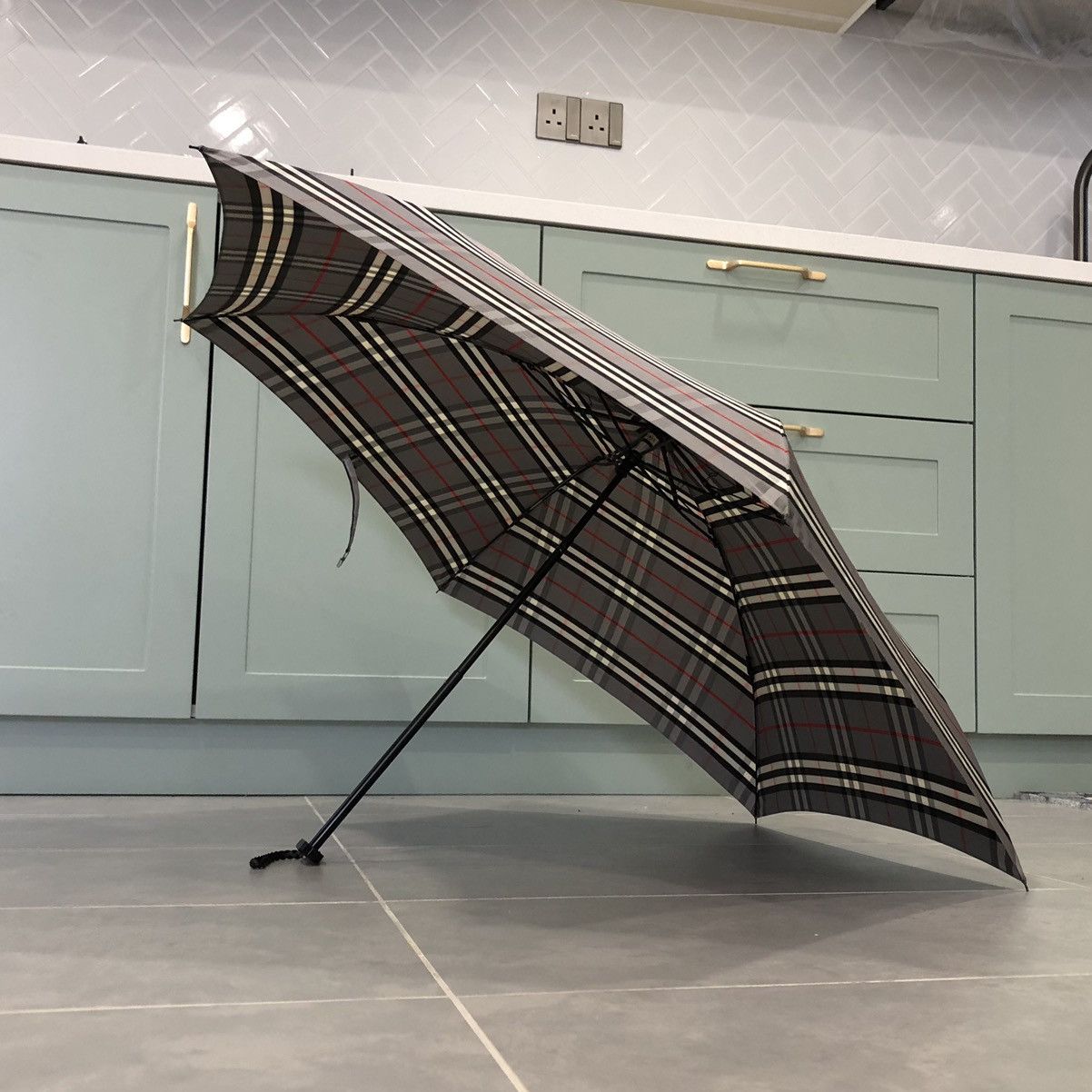 Burberry Burberry's Checked Novacheck Waterproof Folding Umbrella Size ONE SIZE - 4 Thumbnail