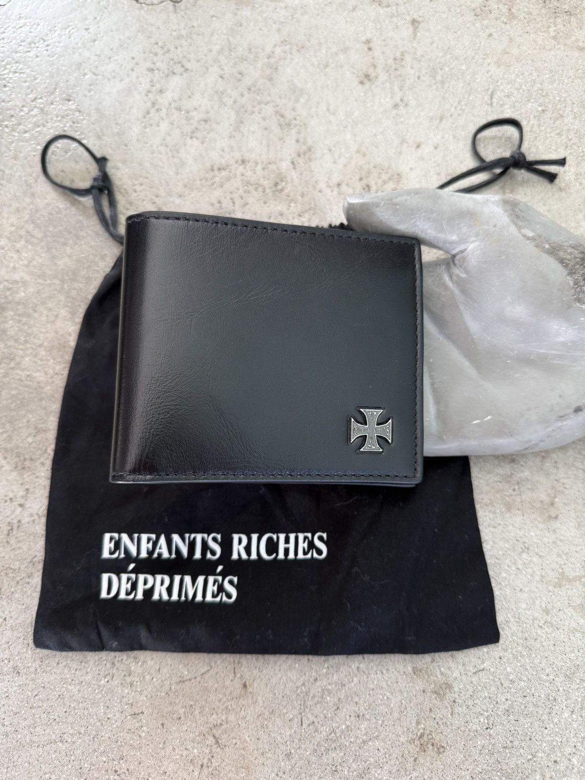 ENFANTS RICHES DEPRIMES IRON CROSS BIFOLD LEATHER WALLET