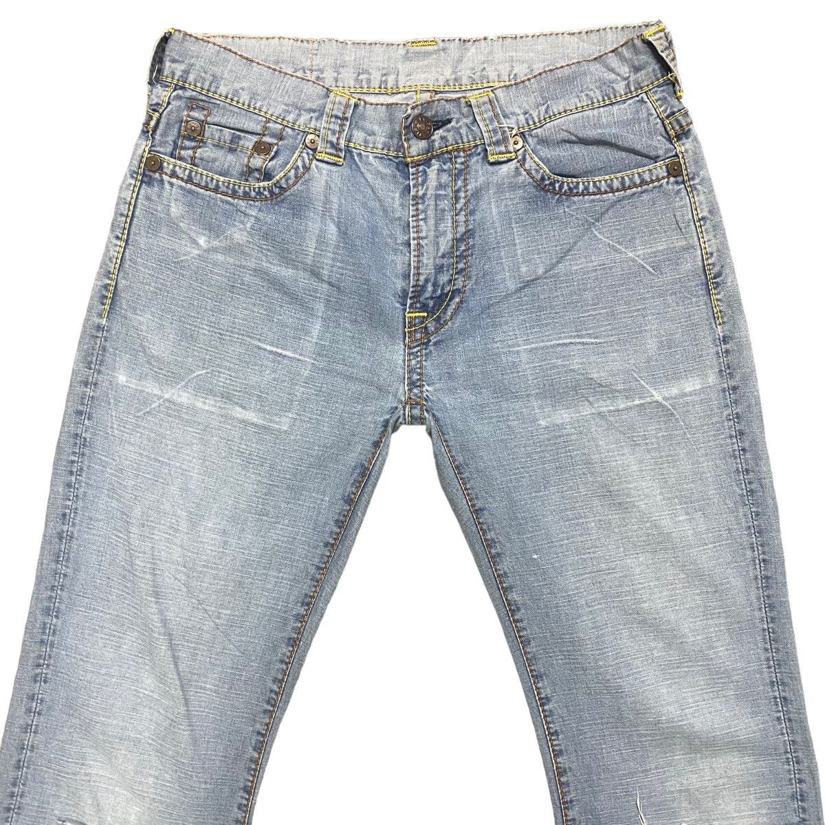 Evisu Evisu Light Denim Flare Jeans Thrashed Size 30" / US 8 / IT 44 - 3 Thumbnail