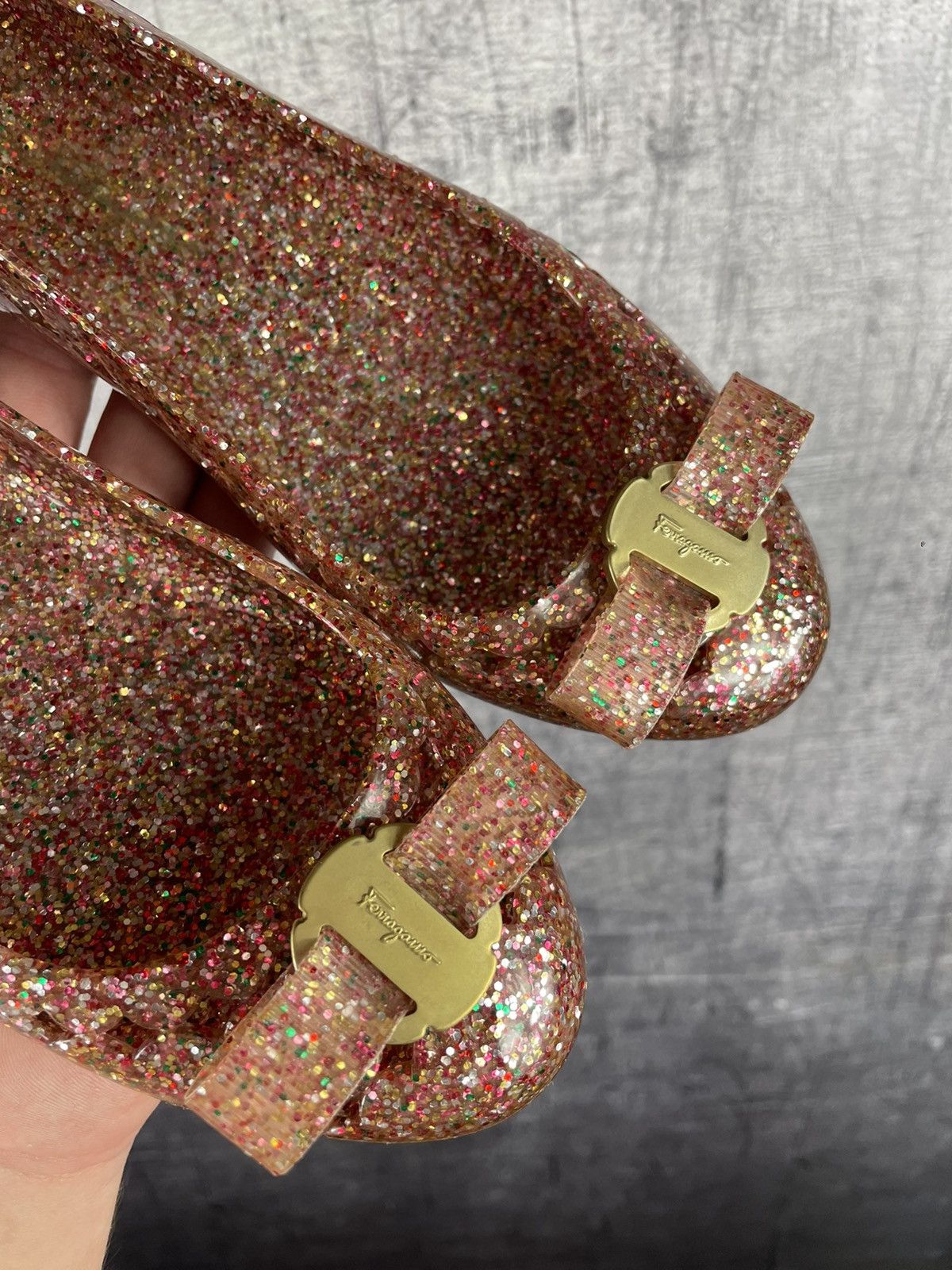 Salvatore Ferragamo FERRAGAMO Jelly multi color glitter rubber ballerinas Size US 5 / IT 35 - 4 Thumbnail