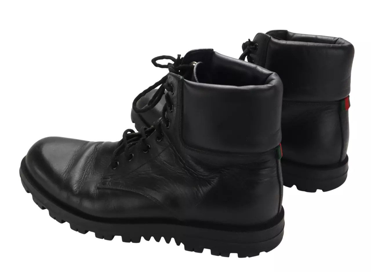 Gucci GUCCI Shoes Men's UK 8.5 Black Leather Ankle Top Boots Size US 9.5 / EU 42-43 - 12 Thumbnail