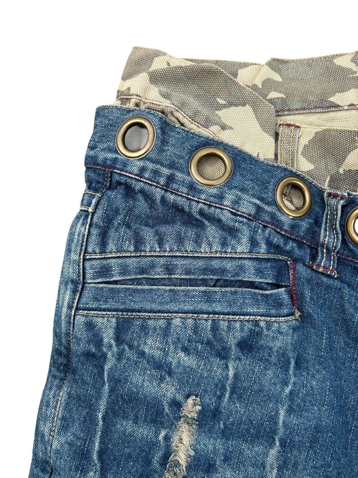 Kapital Double Waist IN THE ATTIC PUNK Distressed Denim Jeans Size US 32 / EU 48 - 6 Thumbnail