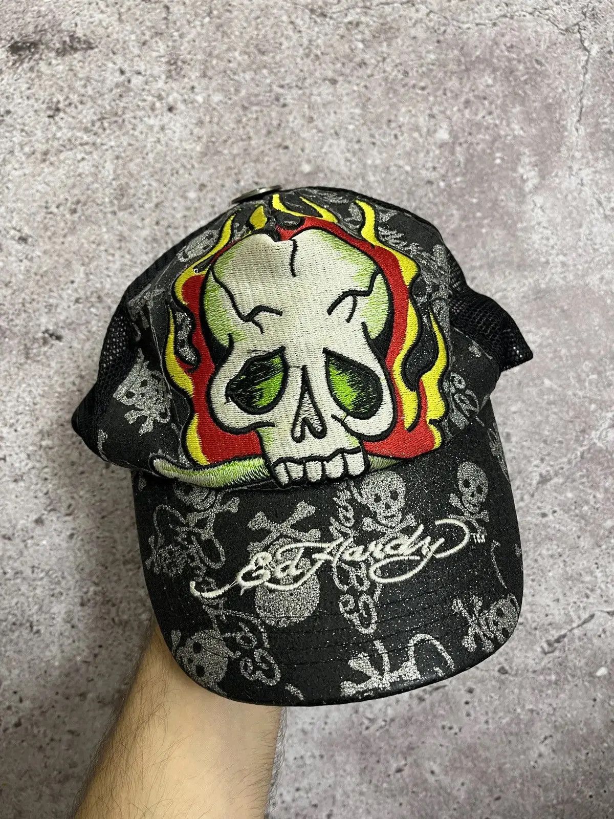 ED HARDY BY CHRISTIAN AUDIGIER CAP FIRE SKULL