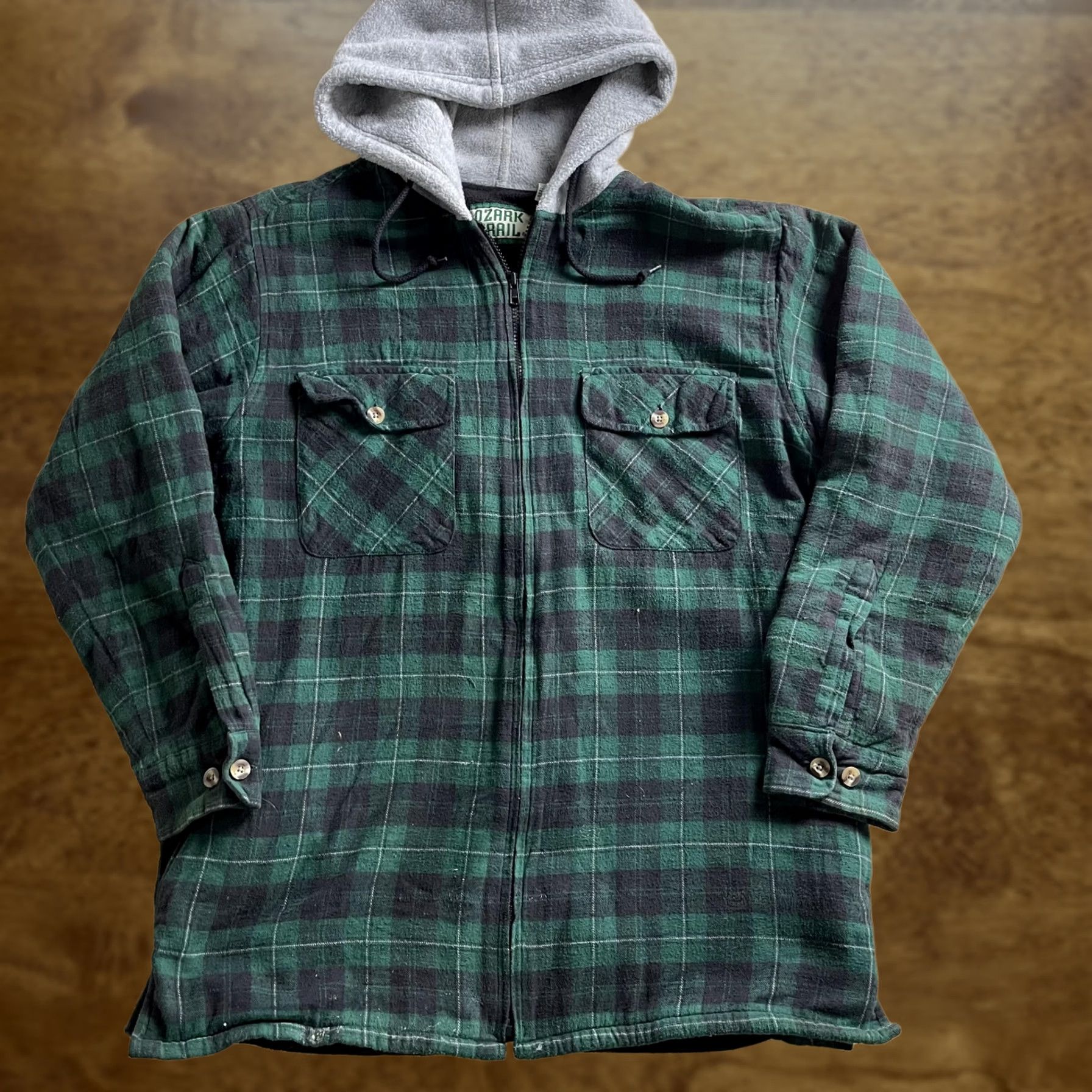 Vintage VINTAGE Ozark Trail Mens M Green Plaid Hooded Parka Flannel Jacket Jacket Size US M / EU 48-50 / 2 - 1 Thumbnail