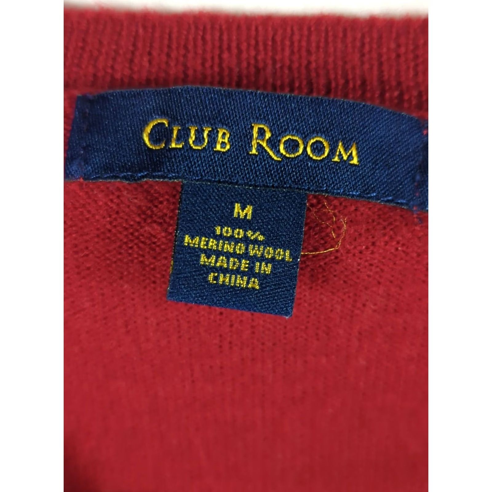 Club Room Club Room Men’s V-Neck Sweater Vest M 100% Merino Wool Red Blue Solid Lightweight Classic Preppy Size US M / EU 48-50 / 2 - 4 Thumbnail