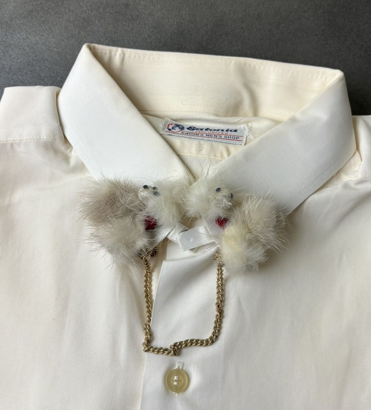 The Tie Bar × Vintage 1950s Mink Fur Sweater Guard Vintage Fur Collar Clip Gold Size ONE SIZE - 11 Thumbnail