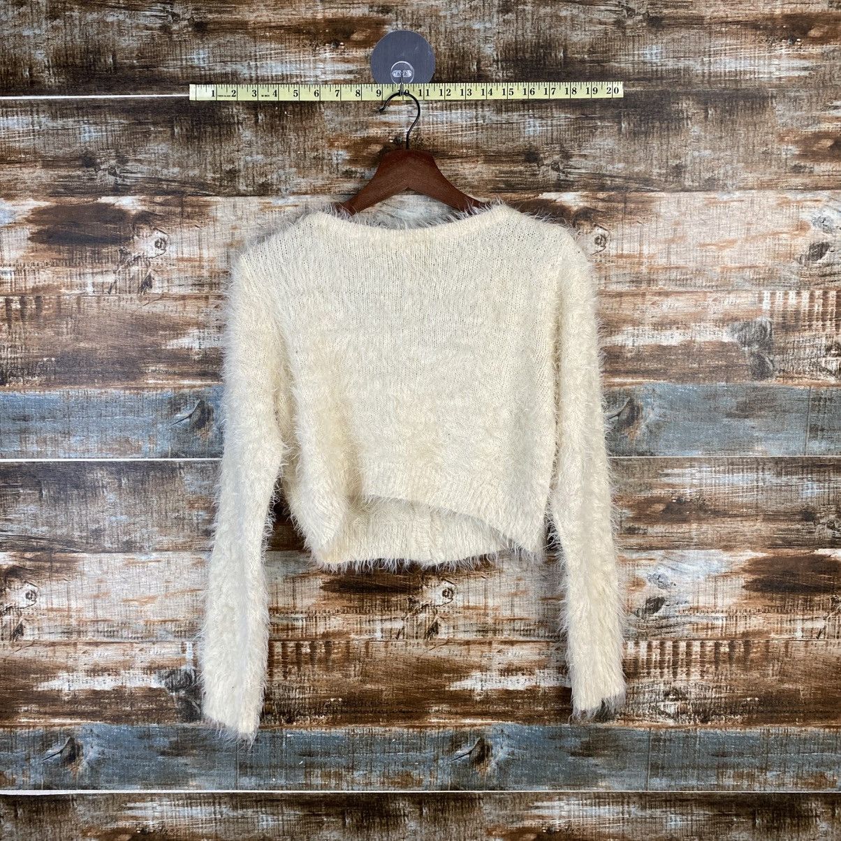 Homespun Knitwear DL Wallamanda White Mohair fur shaggy Knitwear #C1091 Size XS / US 0-2 / IT 36-38 - 10 Thumbnail