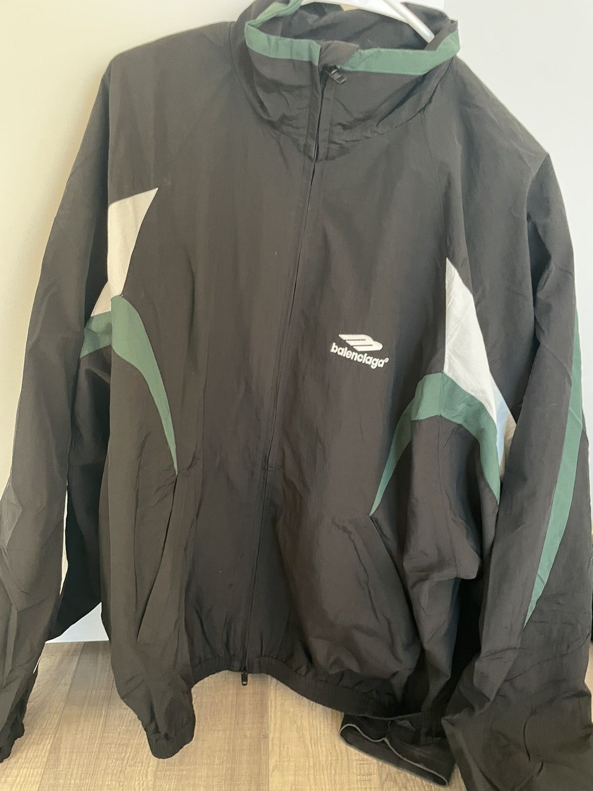 image of Balenciaga Sporty B Track Jacket in Black, Men's (Size Medium)