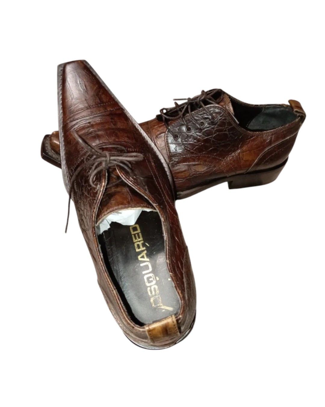 Dsquared2 S/S 2002 EMBOSSED CROCODILE SKIN LEATHER FORMAL SHOES Size US 7 / EU 40 - 5 Thumbnail