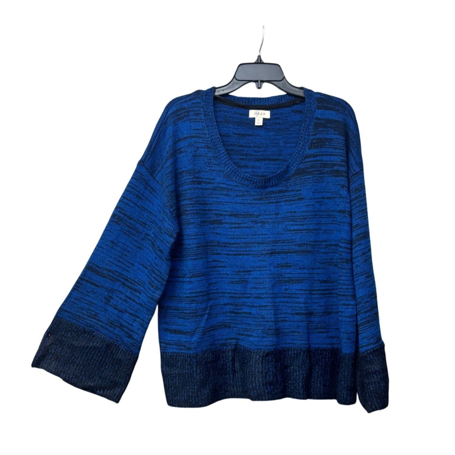 Other Style & Co Marled Colorblocked Sweater, Sea Captain Combo (B Size XL / US 12-14 / IT 48-50 - 2 Thumbnail