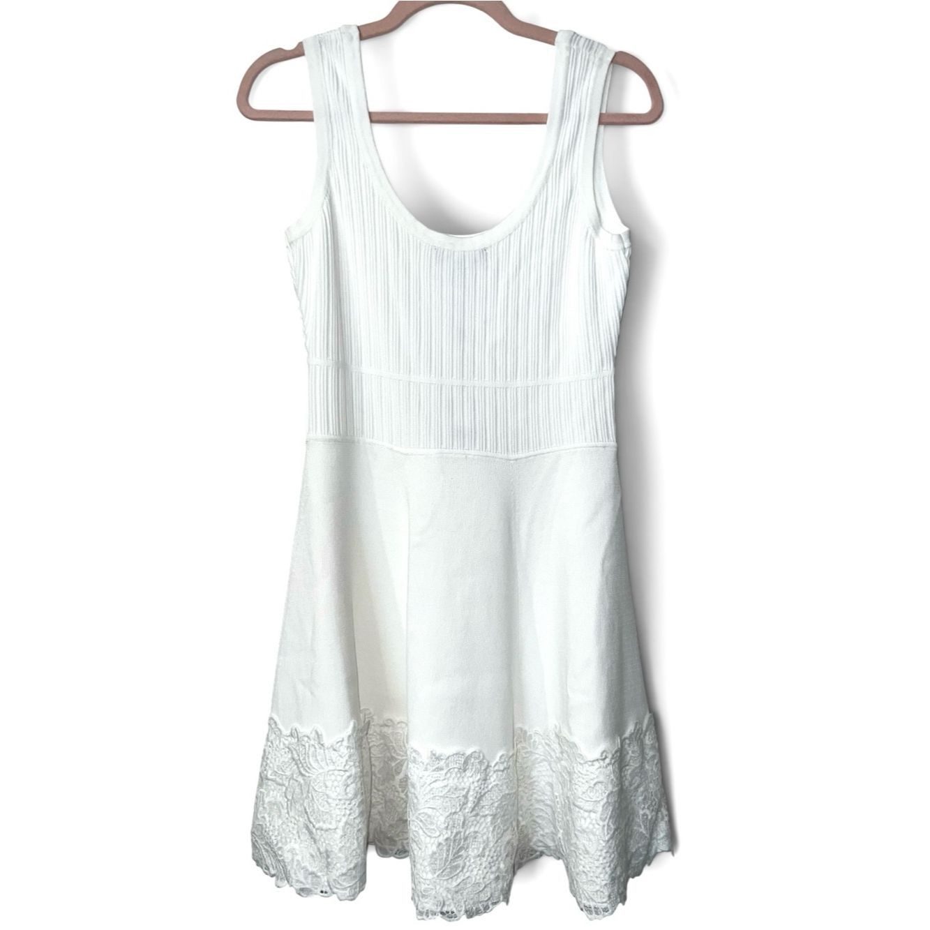 Generation Love Generation Love Orpheus Lace Combo Rib Dress NWT White Medi Size M / US 6-8 / IT 42-44 - 3 Thumbnail