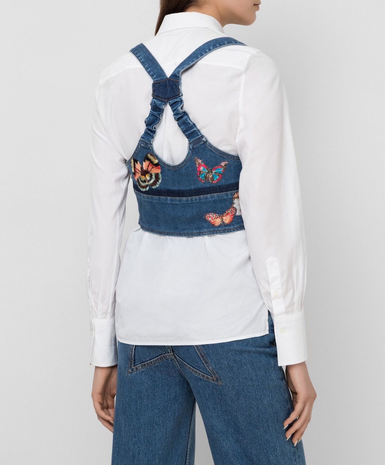 Valentino Last Valentino Embroidered Denim Top Size L / US 10 / IT 46 - 4 Thumbnail