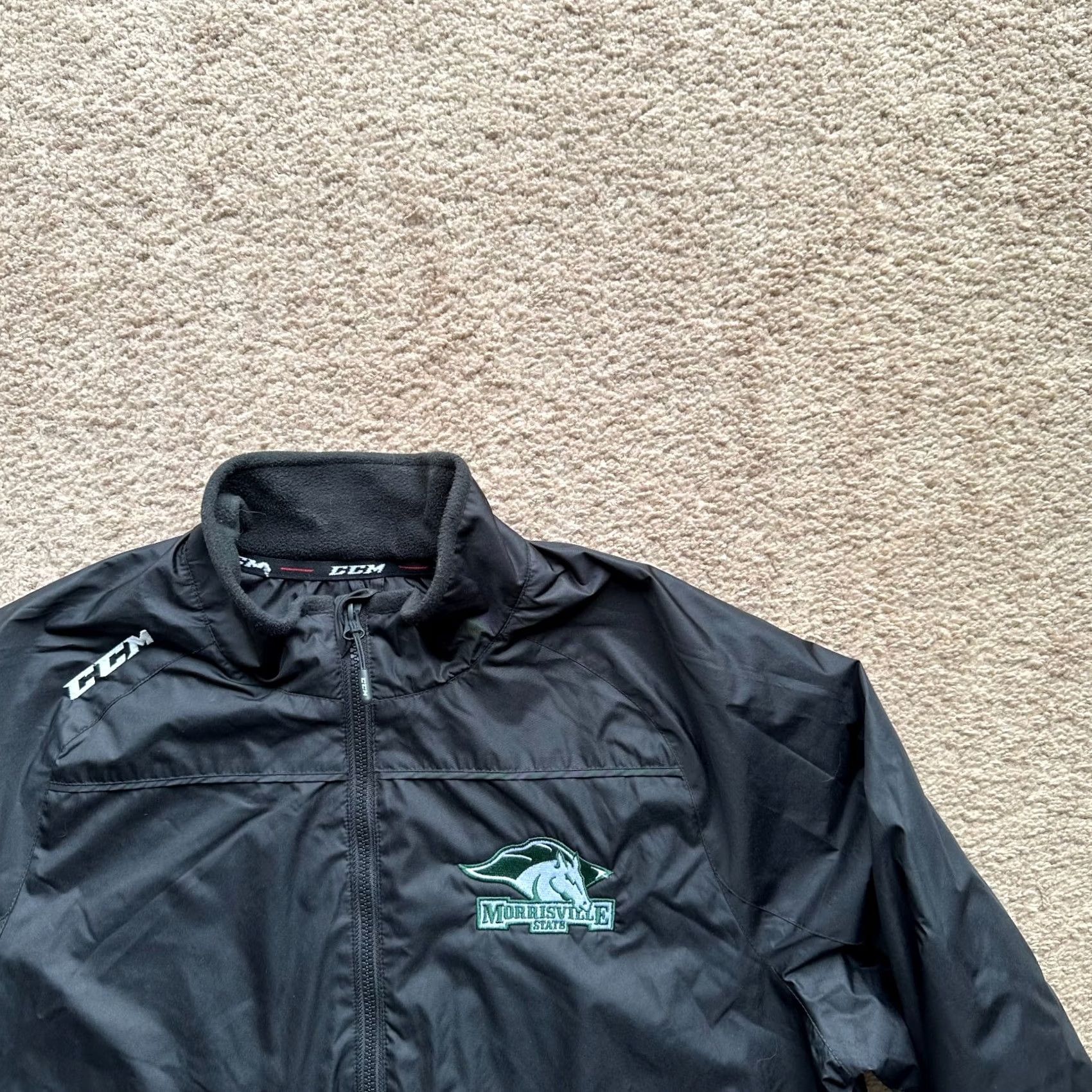Vintage CCM Tactical Degree Morrisville State Windbreaker Jacket Mens Medium Full Zip Mock Neck Black Size US M / EU 48-50 / 2 - 5 Thumbnail